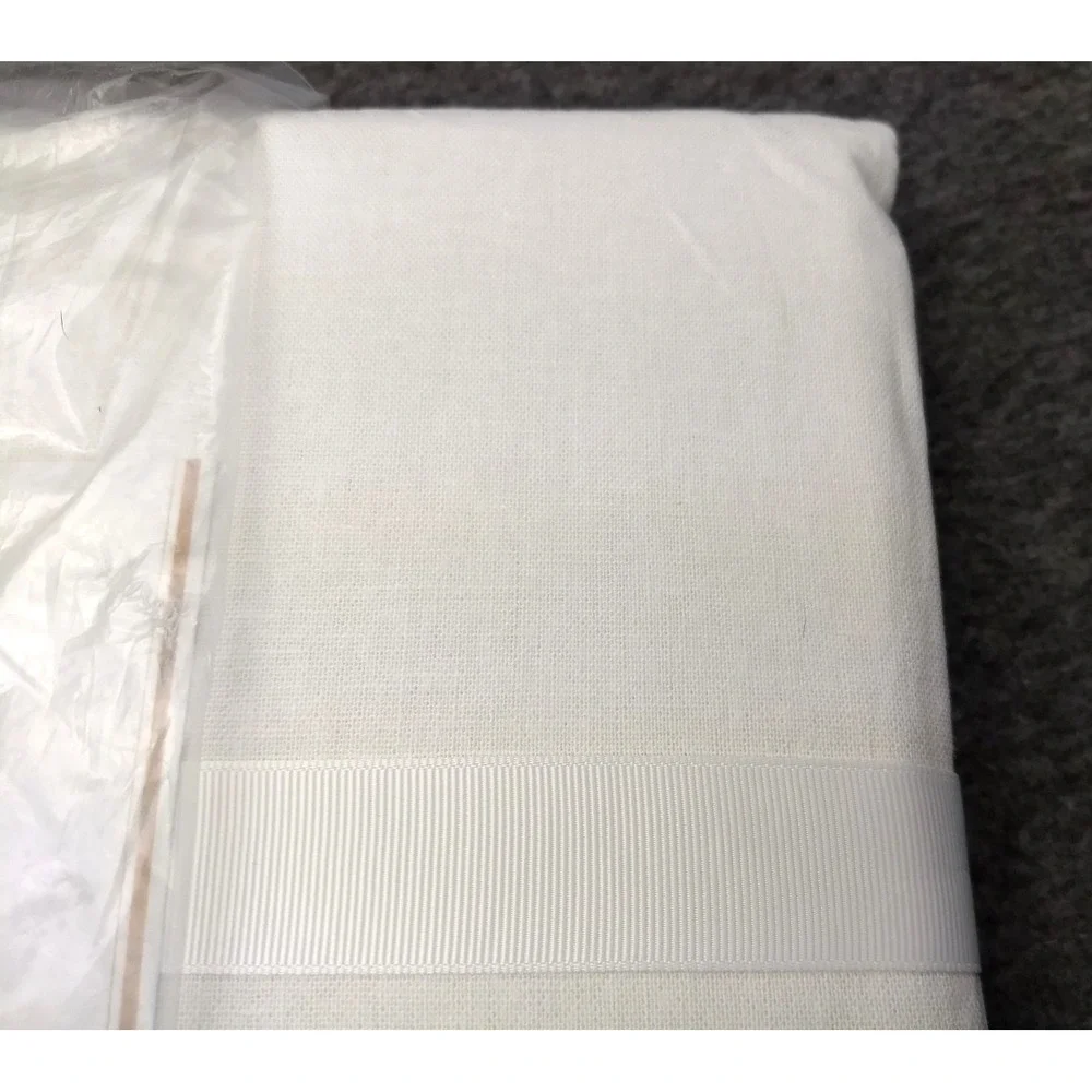 Pottery Barn Essentials Bed Skirt Cal King White Cotton Linen Blend 14